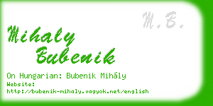 mihaly bubenik business card